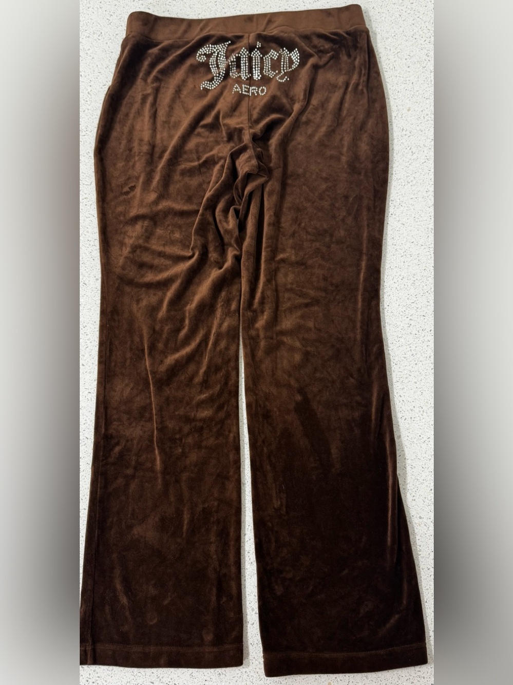 Juicy Couture x Aeropostale Brown Velour Rhinestone Track Pants Woman’s Large